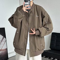美式简约飞行员夹克男春秋季复古街头百搭外套潮牌机能宽松棒球服，男装夹克，星座601-1