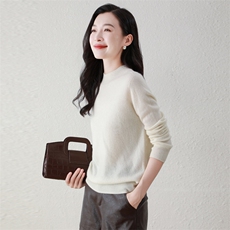 半高领羊绒衫女100%纯山羊绒秋冬新款洋气内搭长袖打底衫毛衣，女装羊绒衫，阿舍尔精品