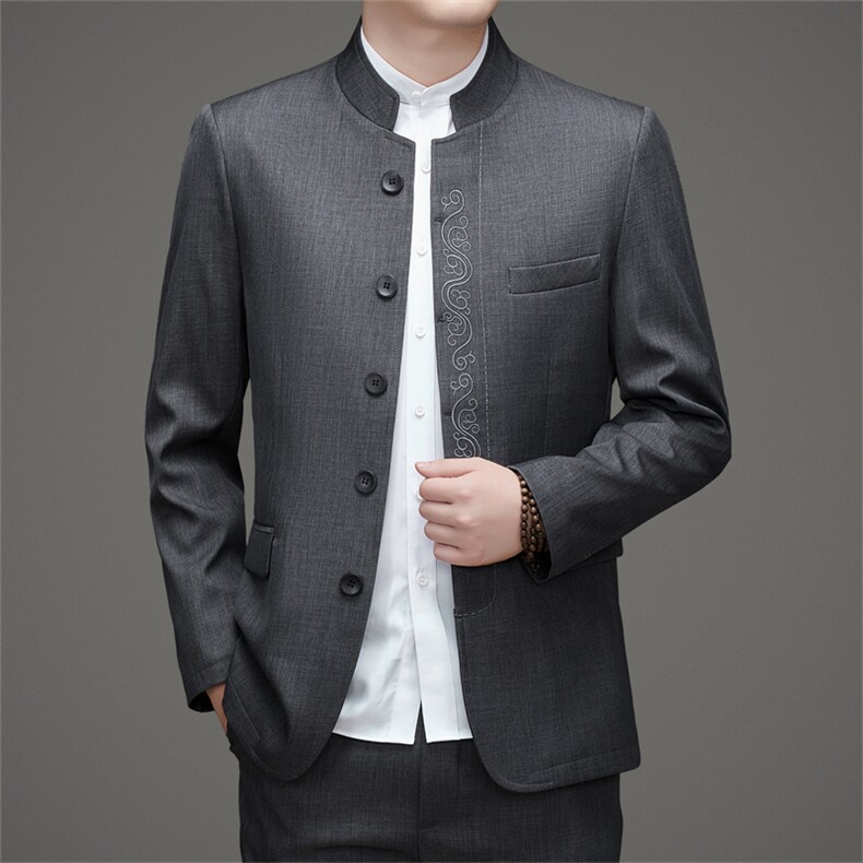 长期货高品质中山装西服外套唐装男装中老年风新中式西服，男装西服，钱塘723