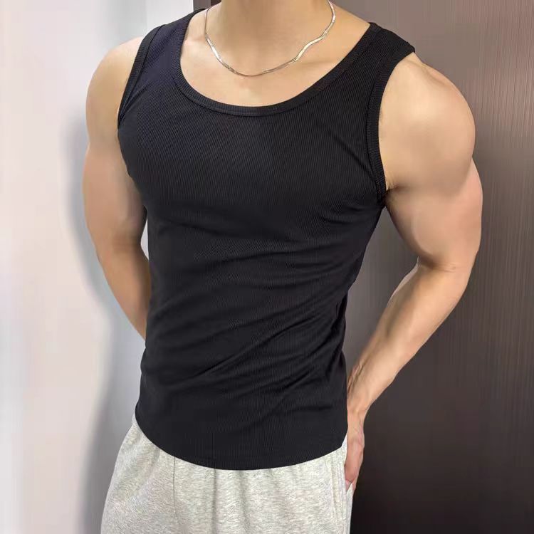 重磅弹力透气螺纹背心男款打底t恤弹性健身运动310A-4-BX66-P13,男装T恤,星座310A-4