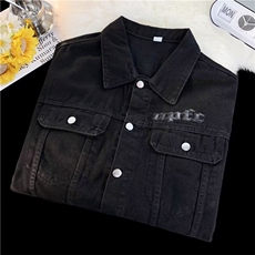 美式高街牛仔衣男韩版潮流痞帅气2023秋冬季ins宽松外套W5002-P60，男装大码男装，星座412-3