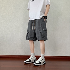 褶皱解构设计速干五分短裤DK008模特酒店锦纶(S-2XL)TP22，男装牛仔裤，电商A088