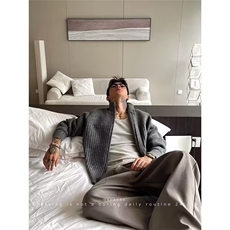MY61-P63文艺简约百搭潮流ins气质新款慵懒高质量北极绒开衫，男装卫衣，电商B323A