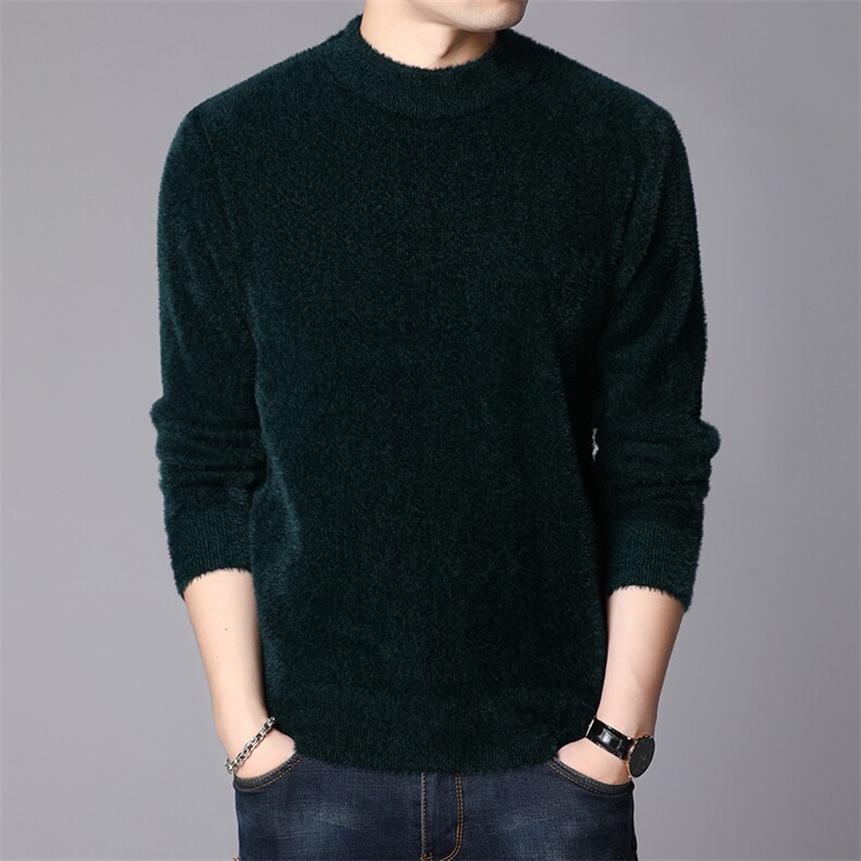 2023秋冬新款圆领纯色毛线衣针织毛衣中年男士商务休闲QLM532-P95，男装针织衫/毛衣，电商B212（原钱塘6029）