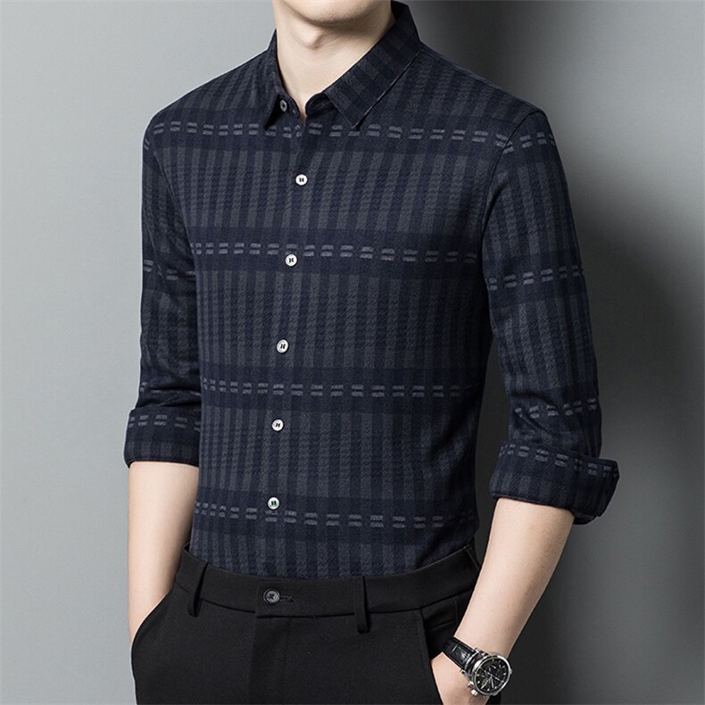 男士2023年春季新款长袖衬衫男装商务时尚休闲衬衣，男装衬衫，电商B360