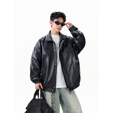 复古美拉德PU皮机车服外套WT2553-P80-控148，男装工装外套，星座609