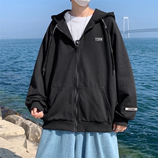 宽松日系休闲假两件夹克新款流行潮流港风青年连帽拼接W1357-P40，男装夹克，星座512-2