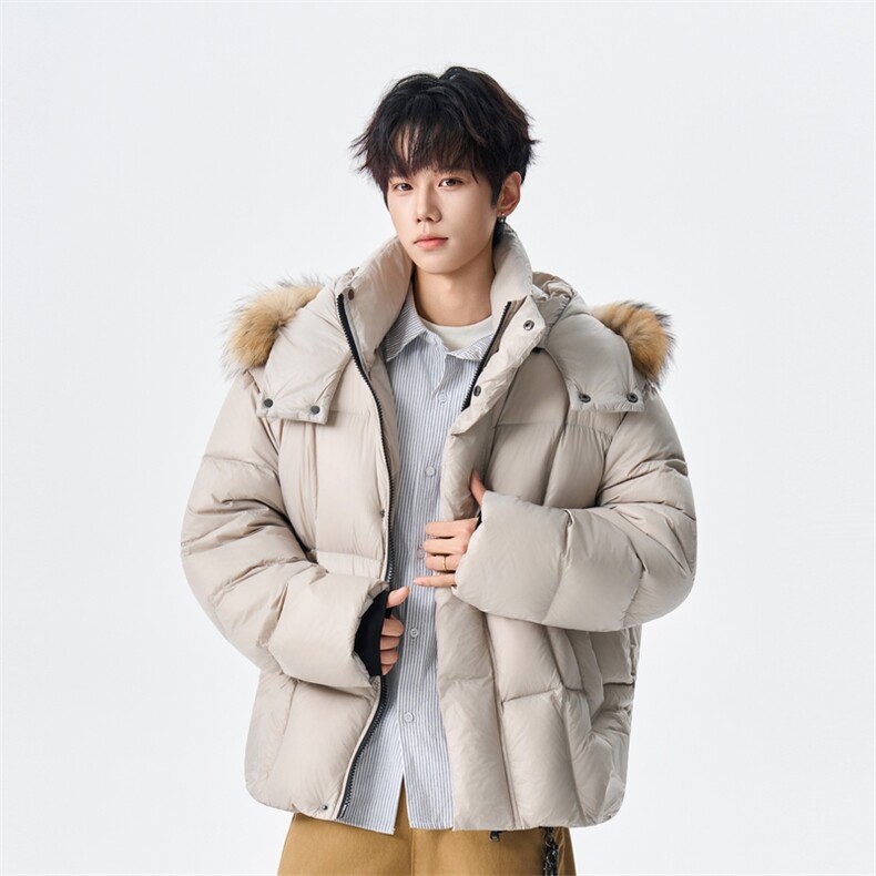 加厚保暖面包服男女外套可拆卸毛领短款羽绒服XZ309Y95709P268，男装羽绒服，星座309（原A406）