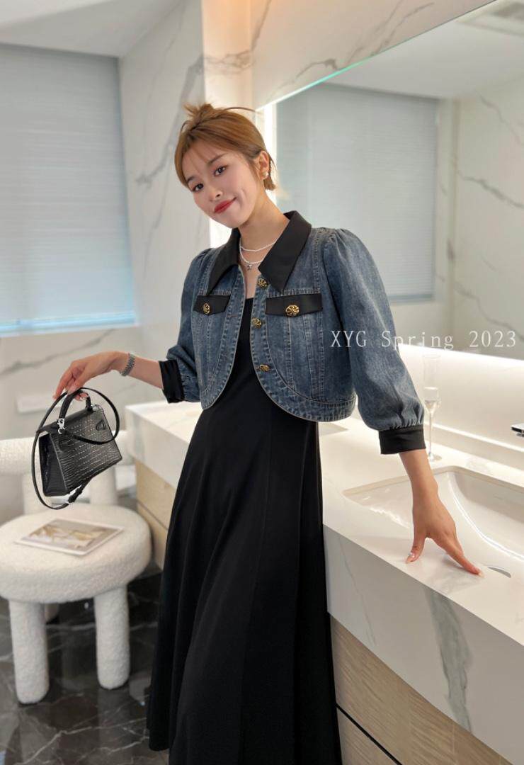 牛仔套装裙，女装职业装，幸运阁