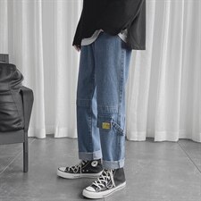 2021年春季款港风休闲牛仔裤短句牛仔裤男DS-C407-8610-P45，男装牛仔裤，电商C323-1