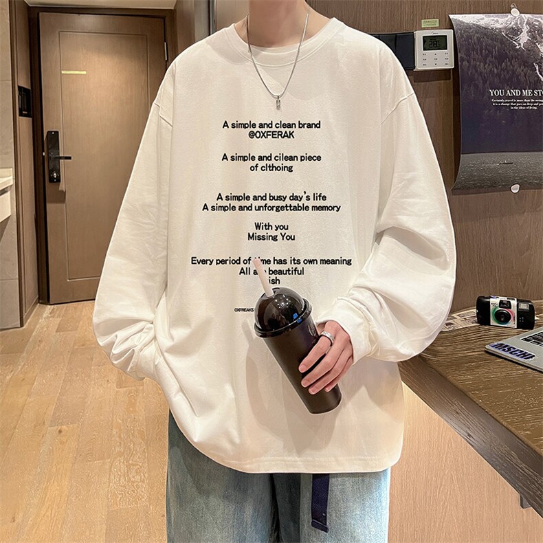 抖音得物供货量大从优可提供视频美式长袖T恤CT724特P25,男装T恤,电商A486-1