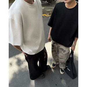 潮牌短袖T恤印花设计感T恤美式复古夏季新款打底短袖T恤半袖 P38图片