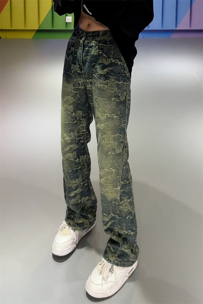 B221美式ins高街小众休闲提花直筒牛仔裤LK24381-特P52控88,男装牛仔裤,电商B221
