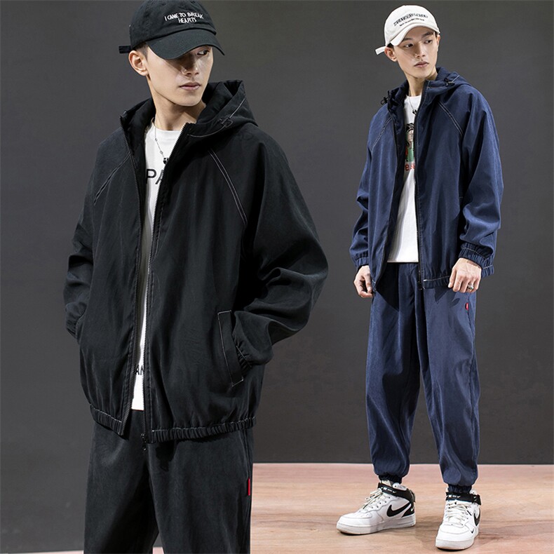 春季工装套装男潮流两件套宽松夹克外套DS585T,男装夹克,电商A102