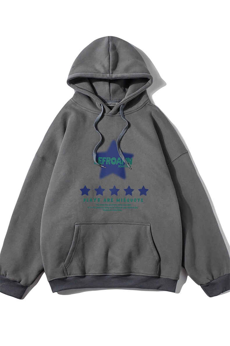 白底23新款秋季时尚百搭美式复古印花连帽套头外套W372P40控58,女装短外套,电商A247-1