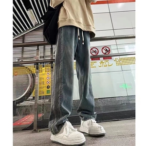 牛仔裤男秋冬季痞帅宽松阔腿直筒裤水洗潮牌Z601 P39图片