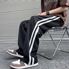 现货夏季设计感运动裤美式高街卫裤男条纹宽松休闲裤K6539-P36，男装休闲裤，星座512-4