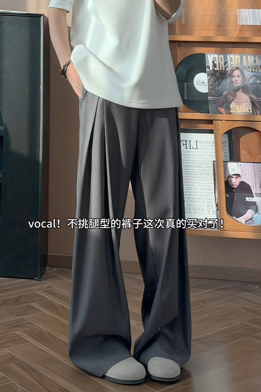 2026春季新款内景美式打褶廓形西裤M-5XLHK26013-特P35,男装西裤,电商A022