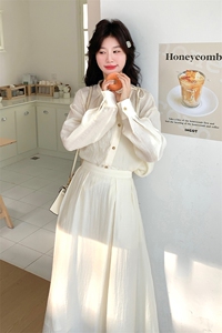 【现货】风纯色气质两件套连衣裙半身裙2C081-8506P155K238图片