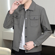 主推皮衣千鸟格夹克精品外套PU夹克XZ613B-5925-P90，男装皮衣，星座613B