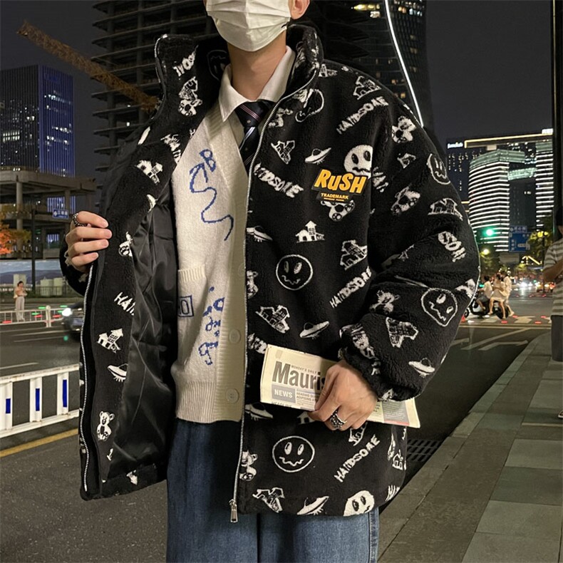 清仓万米面料补货羊羔毛绒外套夹克棉袄棉服棉衣男连帽P80立领P70,男装夹克,星座207