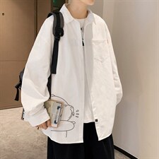 春季长袖衬衫男宽松港风衬衣男外套男CSCS281-P35图片