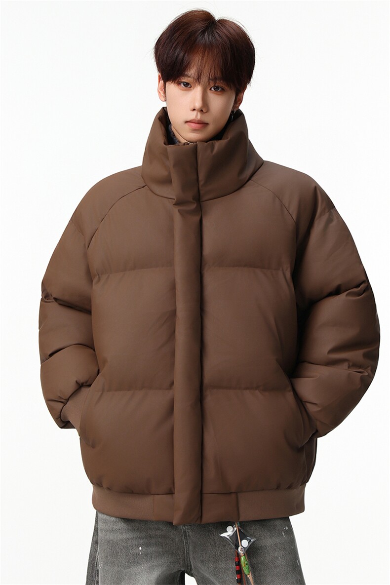 新款冬季羽绒立领PU皮棉服棉袄韩版宽松外套A436-2522-P80,男装棉衣,电商A436