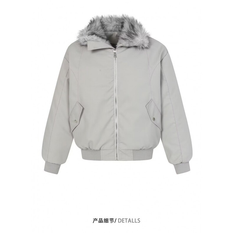 美式高街座山雕棉服男款2025冬季加厚毛领外套高级感痞帅夹克棉衣,男装夹克,星座506A