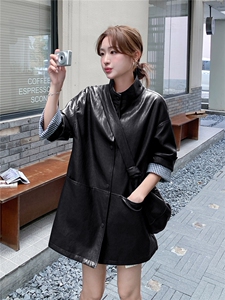 高级感咖色西装皮衣外套女秋季季宽松2025新款PU皮夹克韩版时尚潮图片