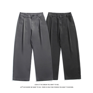 休闲三丝斜西裤裤子宽松大码男垂感直筒裤K8555-P35【特价】图片
