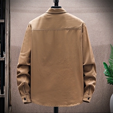 衬衣男新款纯棉工装翻领休闲时尚长袖衬衫XZ310B-3-CY807-P58，男装衬衫，星座310B-3