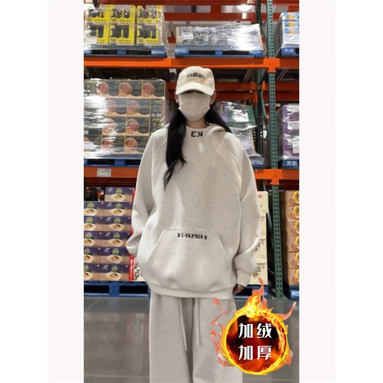 1506-1/GG3220/P46白花灰色高领加绒连帽卫衣,男装卫衣,星座1506A