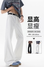 美式高街弯刀裤微喇裤子男款190cm115高个子加长直筒西裤KZ060P50，男装西裤，电商B312