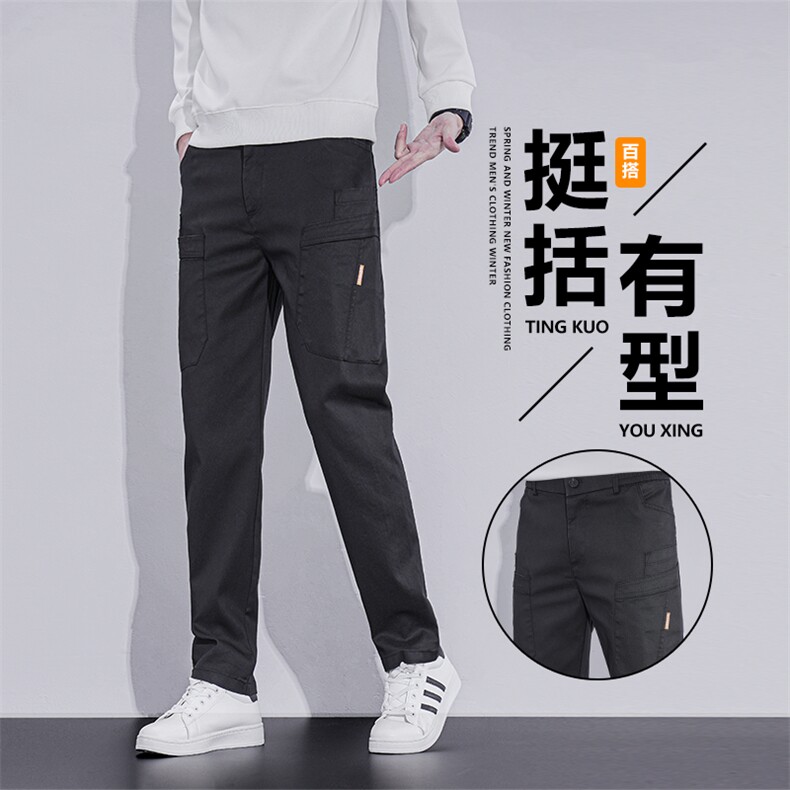 新款秋冬季男士工装休闲裤潮牌直筒宽松休闲裤子多口袋6106,男装工装外套,星座205-2