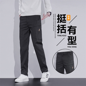 新款秋冬季男士工装休闲裤潮牌直筒宽松休闲裤子多口袋6106图片
