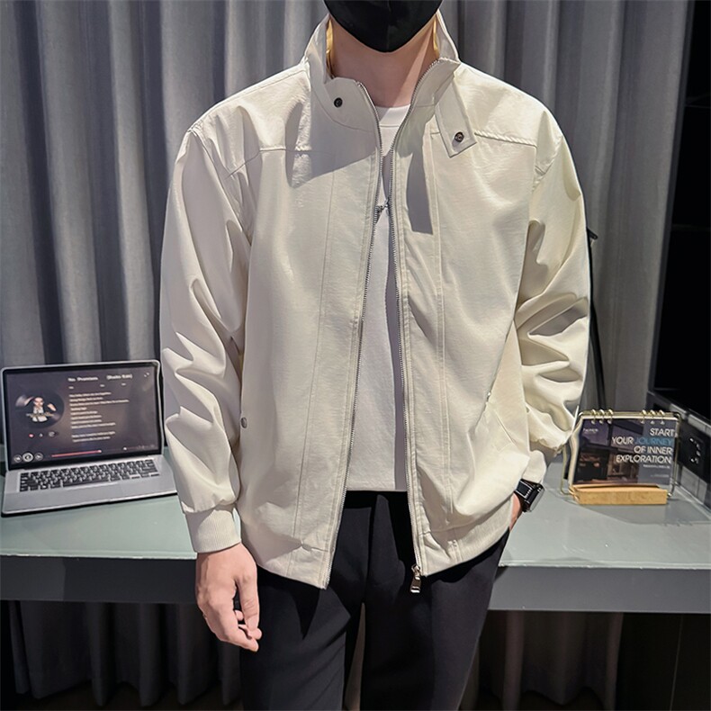 新款社会小伙时尚工装夹克男店主秋装外套男JK87-P78控128米白,男装夹克,星座301B-1