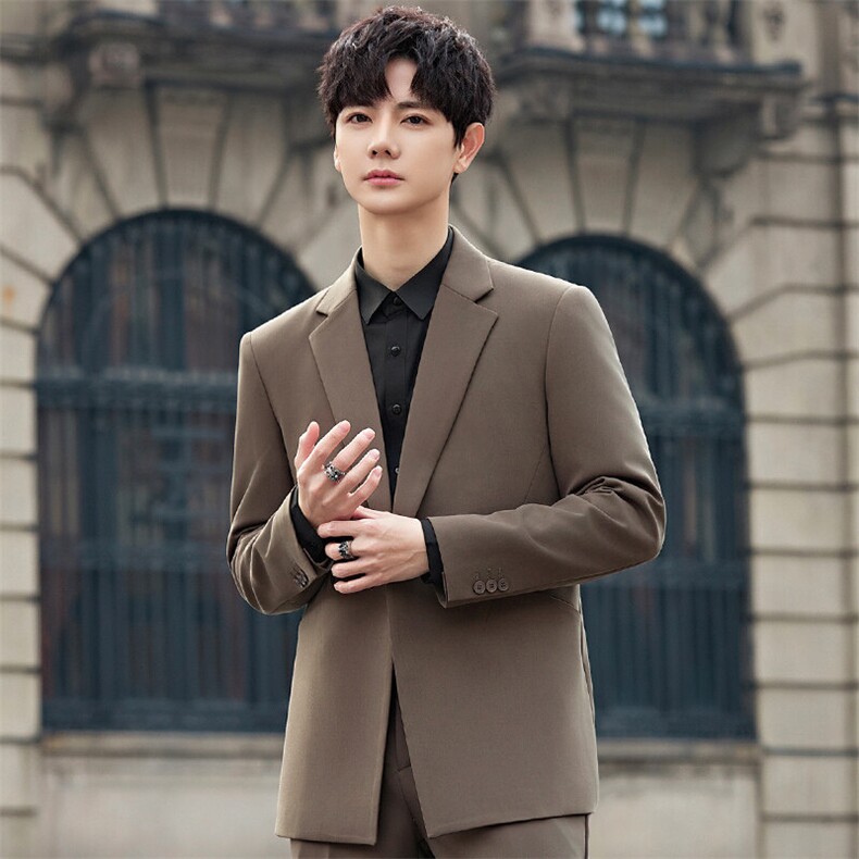 休闲西装男士外套高级感韩版修身正装春秋小西服订婚8670P165，男装西服，电商A355（原A415）