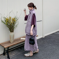 春款休闲工装马甲三件套2D151-2517-P225-K308，女装套装/套裙，2D151