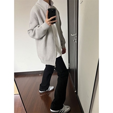 抖音高品质慵懒风休闲外套宽松拉链开衫男MY2630P58，男装针织衫/毛衣，电商基地A086