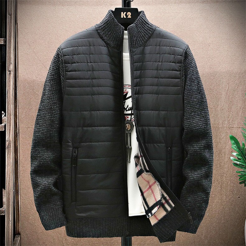 品质好秋冬季新款男士休闲立领毛衣外套百搭加绒棉服8917-P50,男装针织衫/毛衣,星座1706