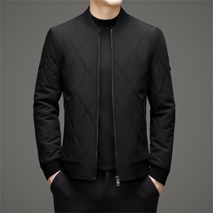 秋冬款休闲立领棒球服中青年棉服简约保暖加厚夹克衫爸爸装棉袄图片