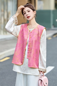 2025春季新款新中式g风提花短外套女高级感复古盘扣上衣外套图片