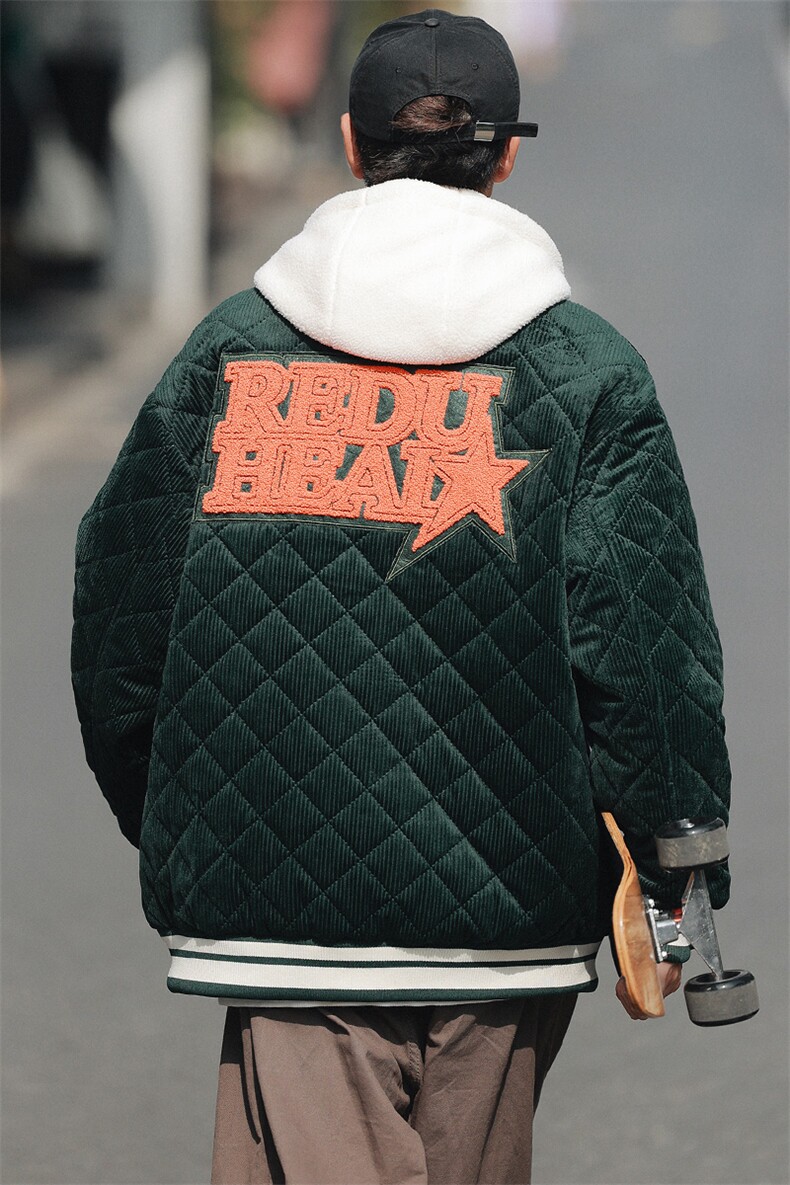 冬款青少年休闲毛巾绣棉服假两件连帽外套男士8135-P140控价178,男装棉衣,电商A441-1