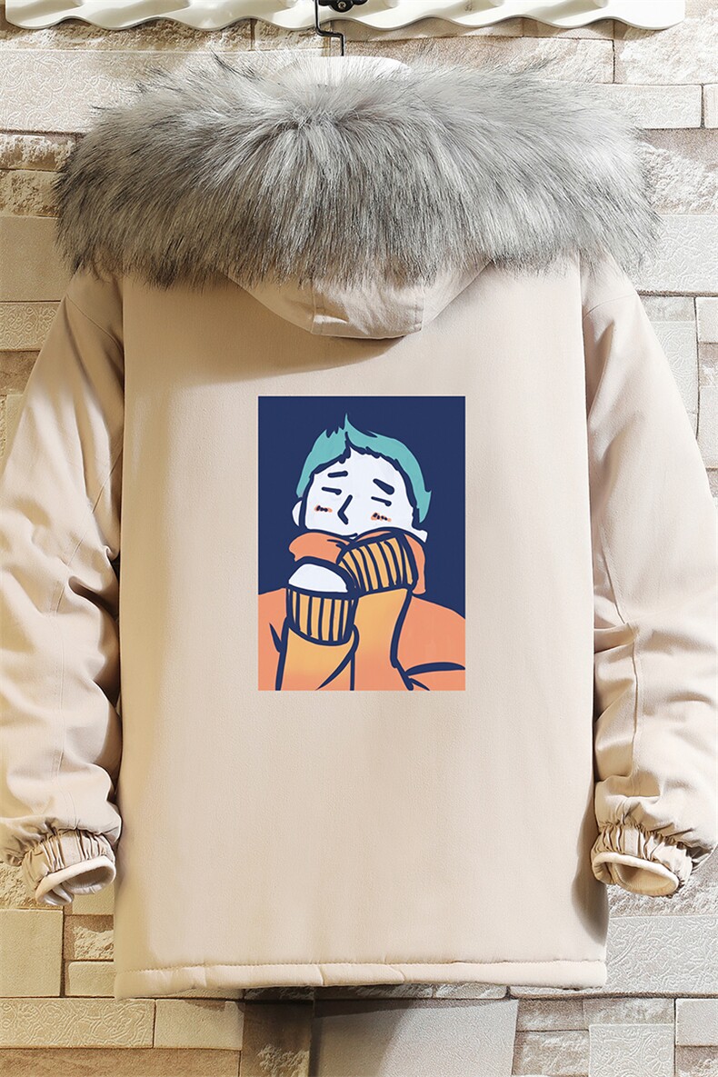 MM48042-P130冬季大毛领衣男士大码加厚袄男服砖墙,男装棉衣,电商A040A