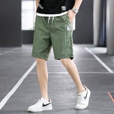 冰丝短裤男ins超火宽松休闲5分中裤夏季薄款潮流五分裤子Z106-P30，男装休闲裤，星座509