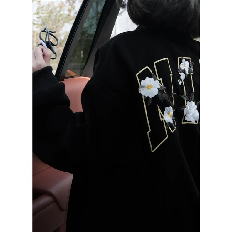高街痞帅棒球服男女秋潮牌绣花夹克外套重磅学院风情侣开衫JKC12,男装夹克,星座516A