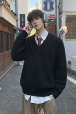 秋冬中性风V领百搭毛衣男女廓形纯色套头针织衫5Q3067-TP4588，男装针织衫/毛衣，电商A102