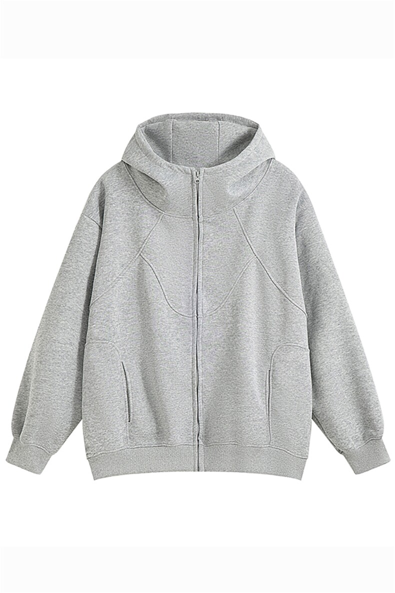 重磅500克拉链连帽卫衣硬挺加绒奥粒绒套头外套男RH5325JR-P68,女装短外套,星座610B-1