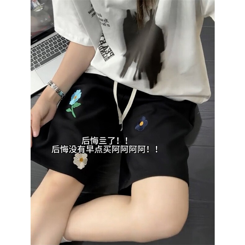 B221美式ins高街刺绣小花休闲短裤五分裤LK25544-特P25控58.8,男装休闲裤,电商B221