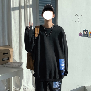 1港风中性情侣大码原宿休闲运动套头卫衣男外套7257P38控58图片
